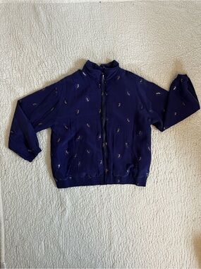 Vintage EVR 100% Silk Jacket Track Suit Windbreaker C#0032